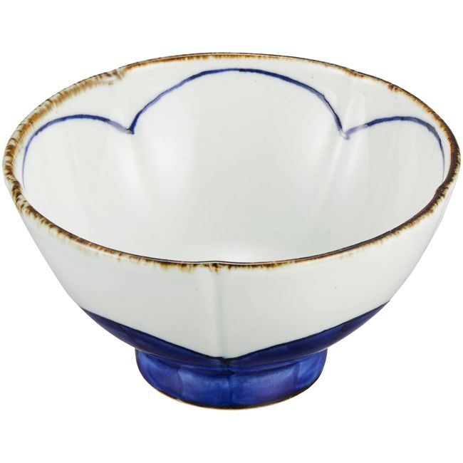 Hasami Ware Rice Bowl, Koume Blue 10229