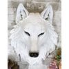 Large Ghost Albino Snow White Wolf Head Wall Decor Plaque 16"H Direwolf Figure