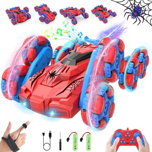 Spider-Man RC Car, 8WD Remote Control & Gesture Sensing RC Car Toys, Remote Control Stunt Car Toy for 4 5 6 7 8 9 10 Year Old Kids Christmas Birthday Gifts