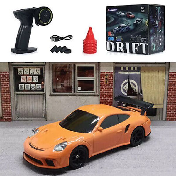 1/43 Remote Control 4WD RC Mini Drift Race Car Gyro Toy Traffic Cones Model NeoY