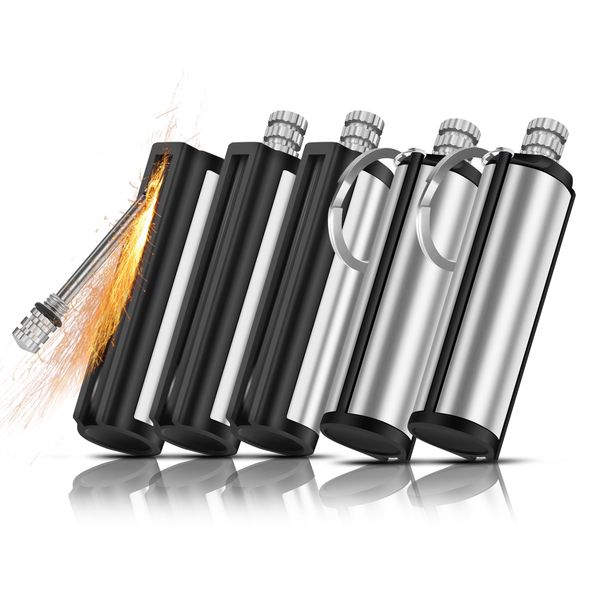 Lafagiet 5er Pack Dauerstreichhölzer Feuerzeug, wasserdicht, Schlüsselanhänger Streichhölzer Feuerzeuge für Kerzen, Survival, Camping Kit (brauchen Feuerzeugflüssigkeit)