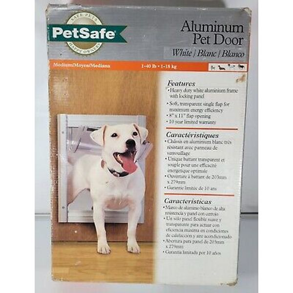 PETSAFE CLASSIC PET DOOR-Aluminum Frame-8"x11" Soft Magnetic Flap-Locking Panel