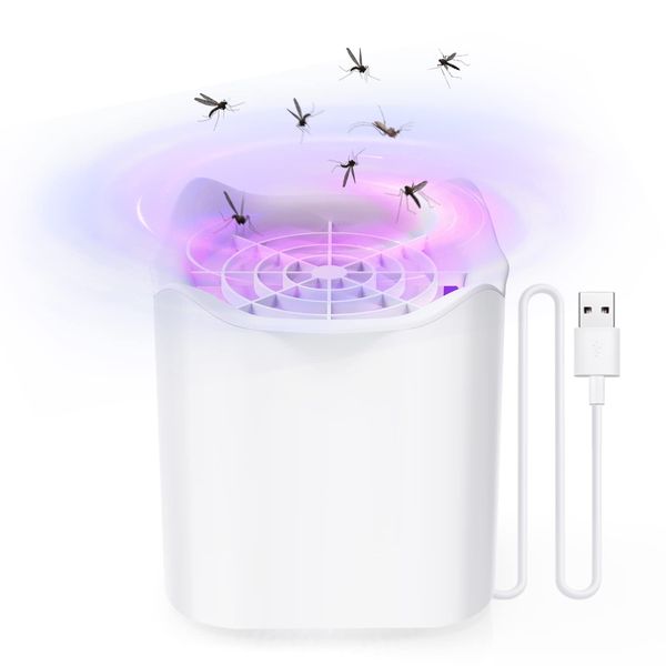 Bubbacare Mosquito Killer Lamp, Efficient Bug Zapper Electric Fly Zapper, Electric Fly Killer Fly Catcher Fly Traps for Home Use, Insect Killer Fruit Fly Trap Indoor Outdoor for Home, White09 (AAA6)