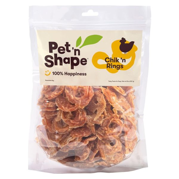 Pet 'n Shape Chik 'n Rings – Natural Chicken Breast Jerky Dog Treats, 2 Po