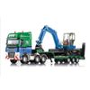 Truck Excavator Digger Loader Forklift 1/50 Model Toy with Flatbed Trailer