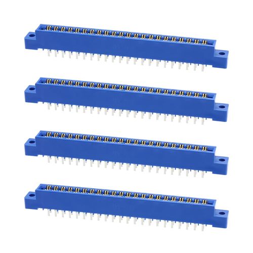 SING F LTD 4pcs Card Edge Connector Blue Socket 44 Pin 3.96mm Pitch 2x22Pin Gold Slot Solder Socket for Computers Printed Game Consoles PCB Circuit Board