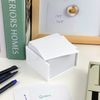 White Memo Holder with Blank Notes Cube Simple PS Notepad Organizer Dispenser...