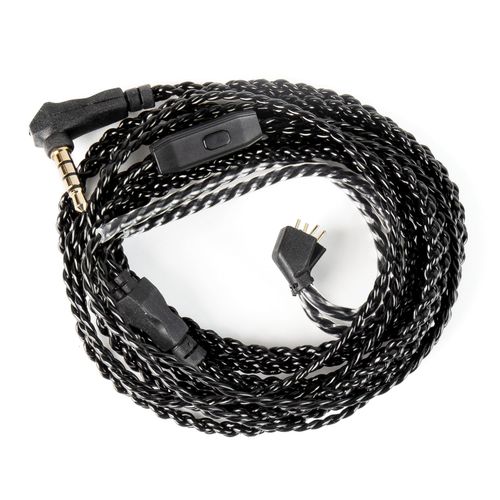 2 M Long IEM Cable with Mic, KBEAR KS1 Earphones in Ear Monitor Cable, CCZ 4N OFC Braided Replacement Wired Earbuds Extension Cable Wire TFZ Pins for KBEAR KS2/Storm CCZ Melody (TFZ 3.5MM, with Mic)