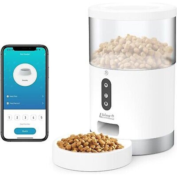 Living Enrichment Automatic Cat Feeder,Auto Dog Food Dispenser,WiFi Smart feeder