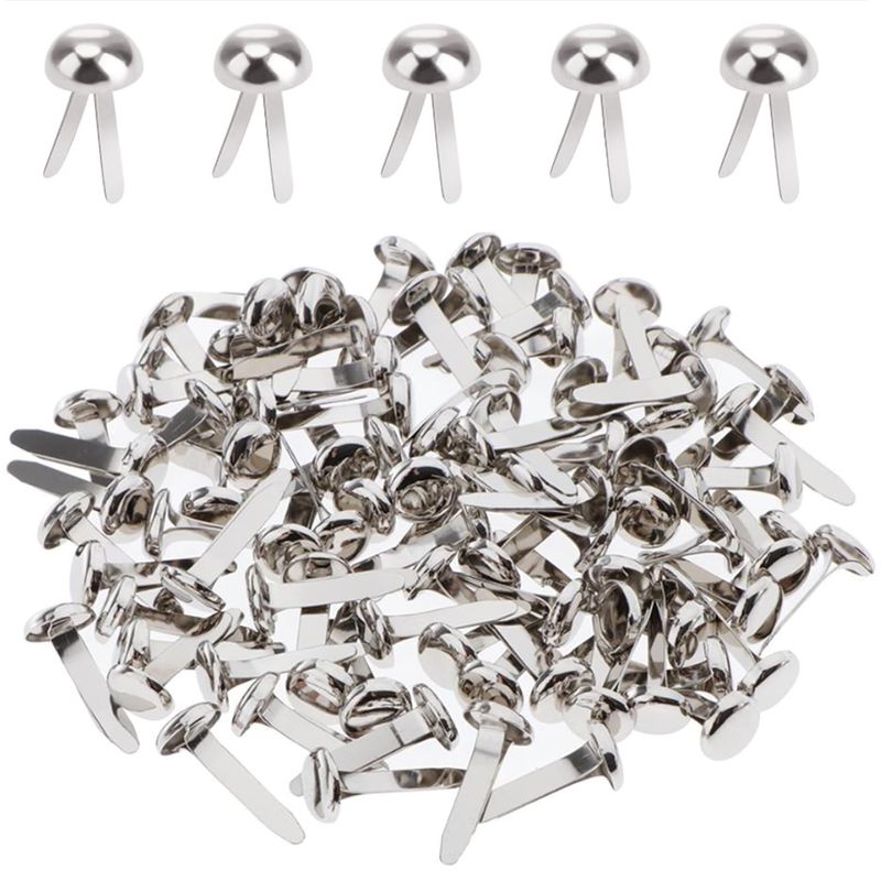 100pcs Split Pins,Round Flower Drawing Pins,Metal Paper Fasteners Mini ...