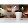 10oz White Coffee Cups and Black Flat Lids Hot Cold Drinks Disposable 500pcs