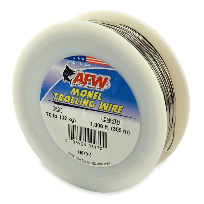 American Fishing Wire Monel Trolling Wire (Single Strand) Bright 300 Feet,  15 Pound Test