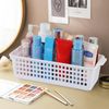 Innouse 4 Packs Slim Plastic Storage Baskets, White Organizer Basket Bins