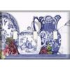 SnazzySwitch Blue and White Teapot Decorative Light Switch Cover - Triple Toggle Wall Plate