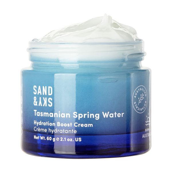 Sand & Sky Tasmanian Spring Water Hydration Boost Cream - Hyaluronic acid face moisturizer | lightweight cream for all skin types (60ml)