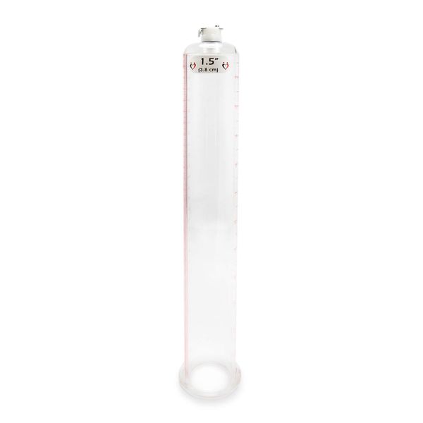 LeLuv Vacuum Cylinder for Enhancement Pumps Seamless Untapered Clear Acrylic with Measurement Marks and Locking Fitting 1.50 inch x 9 inch