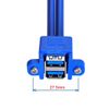 chenyang USB 3.0 Front Panel Header 2 Male to 2 Female Extension Cable 0.5M with Panel Mount Screw