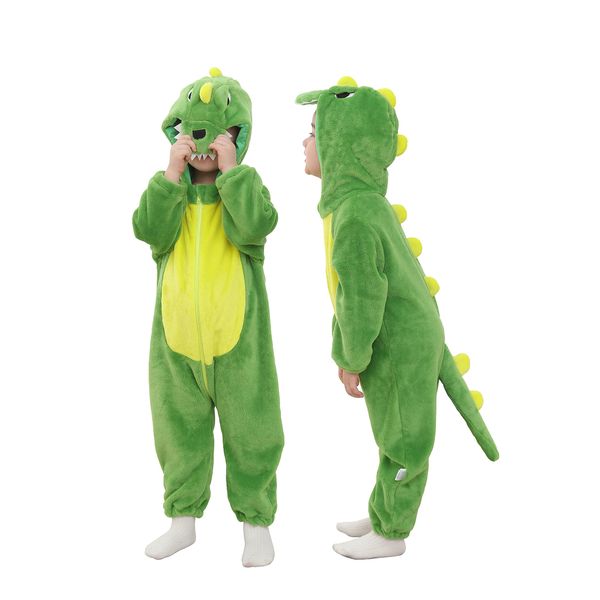 TONWHAR Kids' And Toddlers' Infant Tiger Dinosaur Animal Fancy Dress Costume Outfit Hooded Romper Jumpsuit (12-18 Months)