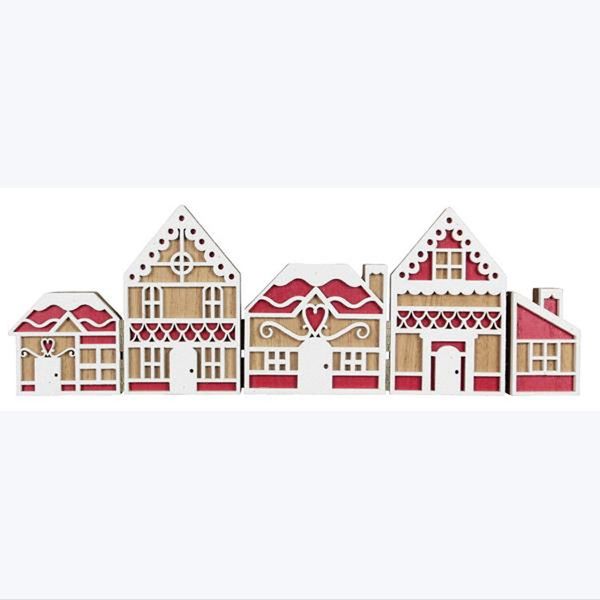 YI Christmas Decor - Cookie Cocoa Gingerbread Hinged Village Display