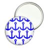 Anchor Blue Pattern - 77mm Round Compact Mirror