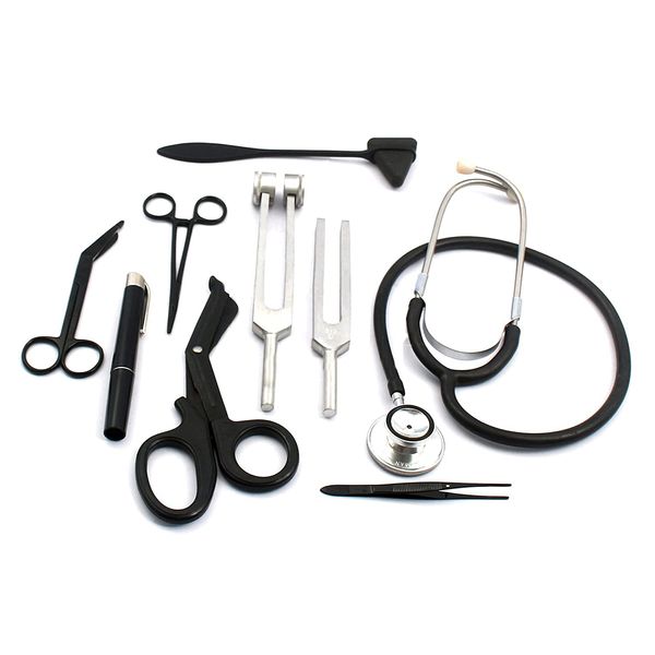 AAProTools Solid Black First Aid Kit Diagnostic/EMT Nursing MedicEMS Student Paramedic