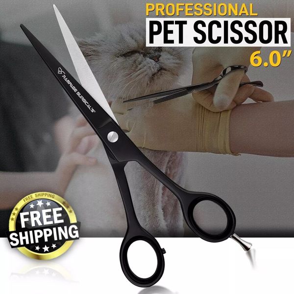 Professional Pet Grooming Scissors for Dog Cat Hair Thinning Shears Straight 6''