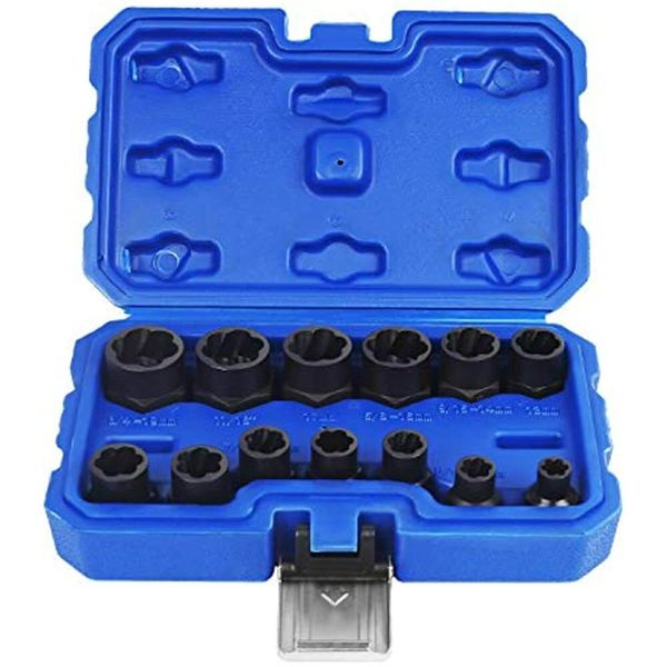 Impact Bolt Nut Removal Extractor Socket Tool Set (13pcs) Home Improvement