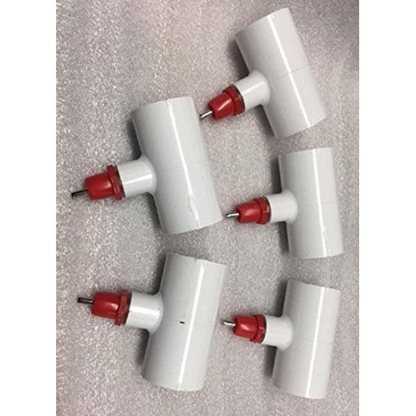 rabbitnipples.com 5 Chicken Nipples & Tees Poultry Automatic Watering + PVC Fitting