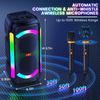 Bluetooth Speaker With 2 Microphones Portable Karaoke Machine For Party Dual Sub