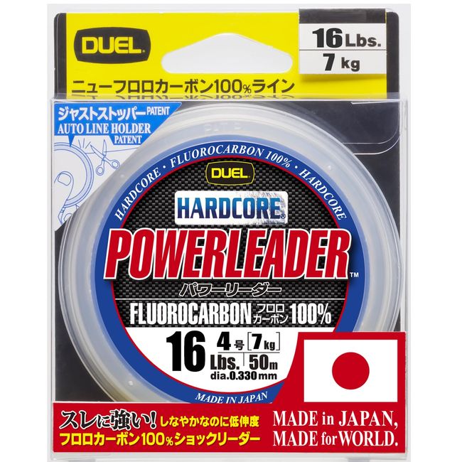 DUEL(デュエル) HARDCORE(ハードコア) フロロライン 16Lbs. HARDCORE POWERLEADER FC 50m 16LbS. ナチュラルクリアー H3339