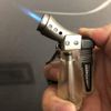 Jet Torch Flame Lighter Windproof 1300'C Adjustable Flame Refillable Butane Gas Viewable Fuel Jet Torch Lighter - White