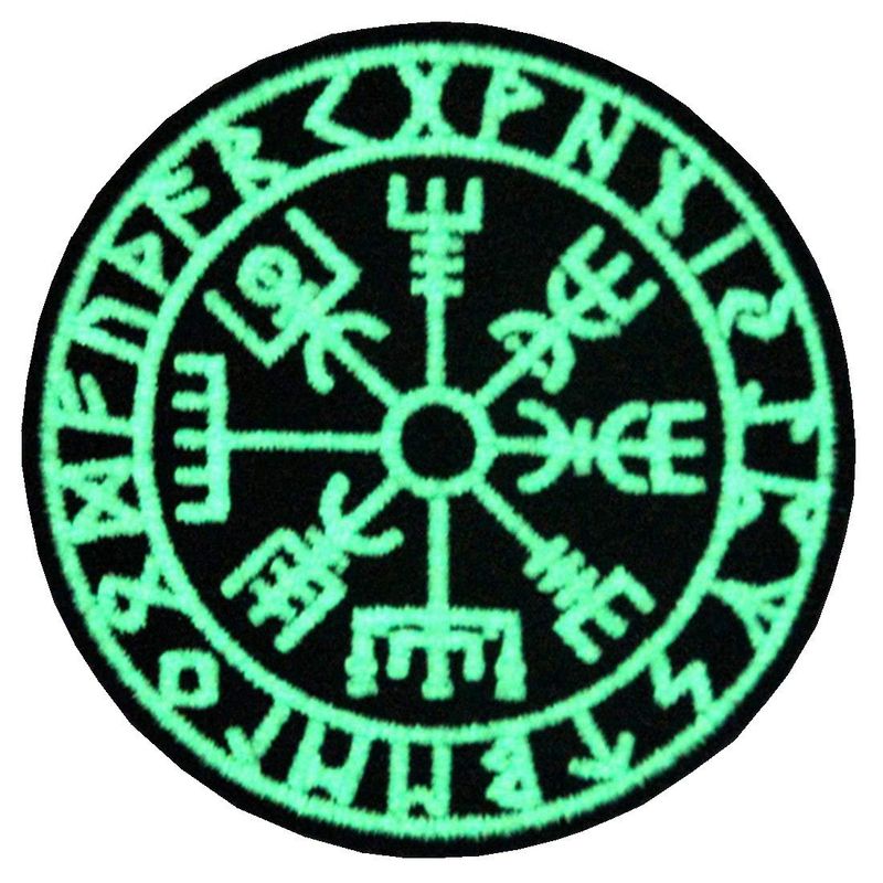 Glow in Dark Vegvisir Viking Compass Norse Rune Morale Tactical ...