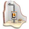 Stove Pipe Corner Wall Lining 270° with Cover Loose 130 mm Diameter Stainless Steel