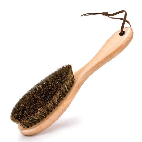 Iwamatu Clothes Brush, Suit Brush, Coat, Brushing, 100% Natural Bristle, Dusting Clothes, Anti-Static Electricity Protection (Suit Pollen Dust, etc.)