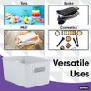 Superio 5L Small Ribbed Storage Bin- Plastic Storage Bin  (2 Pack, White Smoke)