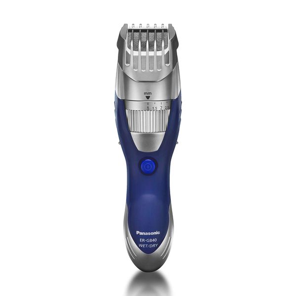 Panasonic Cordless Men's Beard Trimmer With Precision Dial, Adjustable 19 Length Setting, Rechargeable Battery, Washable - ER-GB40-S (Blue)