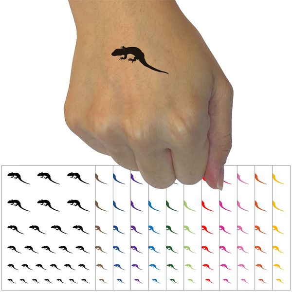 Lizard Solid Temporary Tattoo Water Resistant Fake Body Art Set Collection - Hot Pink (One Sheet)