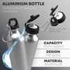 Partisan Newcastle Bottle Willock 750ml Aluminium with 2 Lids