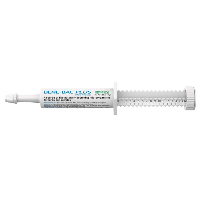 PetAg Bene-Bac Plus Bird & Reptile Gel with Probiotics - Contains Seven Microorganisms - 15 g Syringe