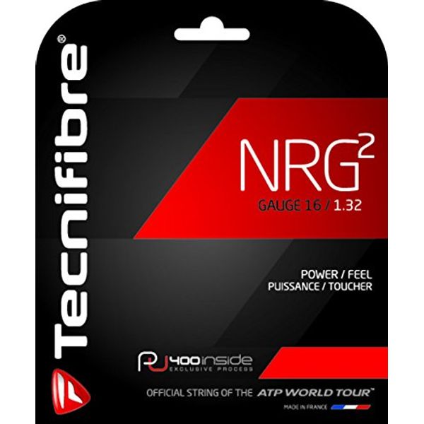 Tecnifibre NRG2-16 Gauge in Black Color - Multifilament Tennis Racquet String Sets 2-Pack (2 Sets Per Order) - Best for Power and Comfort