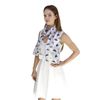 Horse Print Satin Stripe Scarf, Small White