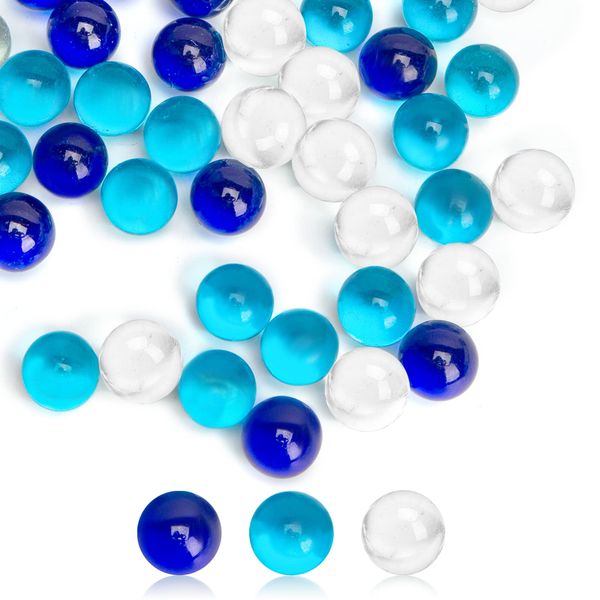 FUTUREPLUSX Marbles Bulk, 75 PCS Glass Marbles Blue Marbles Set Ocean Theme for Kids Marble Run Games Fillers Aquarium Pebbles