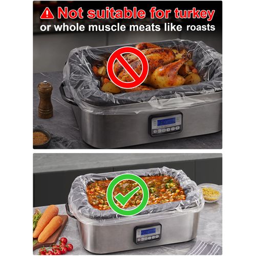 SMARTAKE Electric Roaster Liners, 15 Count Disposable Roaster Liners, Fits 16, 18, 22 Quart Roasters, Roaster Pan Oven Liners Plastic Cooking Bags for Instant Cleanup, 18 x 34 Inch