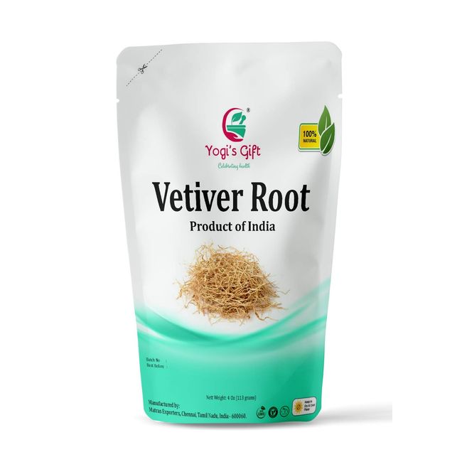 Yogi's Gift VETIVER Root 4 oz(114 Grams) | Great Aromatic Roots | 100% Pure and Natural Mesmerizing Fragrance | Product of India | Non-GMO, Vegan