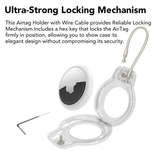 SPGUARD Airtag Holder for Apple AirTag Secure Holder With Wire Cable, 4 Pack Air Tag Lock Case Keychain Key Ring Key Chain Luggage tag For Keys, Luggage & More Men Women's Keyrings & Keychains