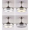 36" Modern Ceiling Fan LED Light Smart Bluetooth Music Player Retractable Blades