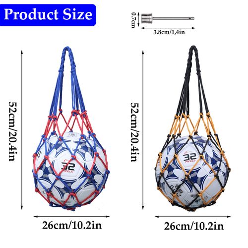 laeeyin 2 Pieces Ball Net Bag Portable Ball Net Sports Ball Net for Football, Basketball Ball Net 1 Ball High Thickness Handles