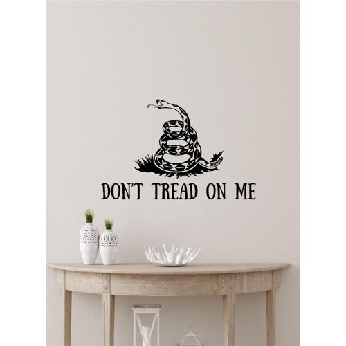 Don’t Tread on Me Vinyl Decal - Gadsden Flag Snake - Bold American Freedom Symbol for Bedroom, Bathroom, or Door - Patriotic Inspirational Vinyl Wall Mural Lettering Decal (12" W x 8" H)