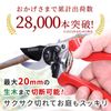 FORESIA Pruning Shears, Crispy Cut, Easy to Grip, 2 Adjustable Levels, Fluorine Coating, Pruning Shears, Edagi Shears (Silver + Red)