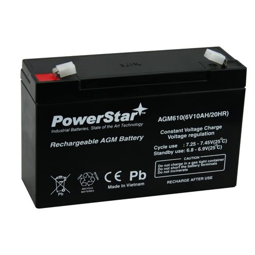 PowerStar 6V 10.0Ah SLA Battery for Streamlight Litebox SL40 Flashlights
